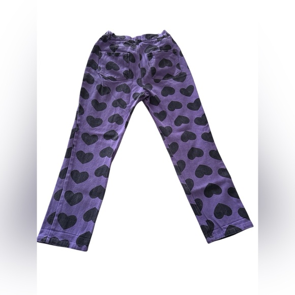 Lazy Oaf purple and black heart jeans size 26 - Picture 2 of 7